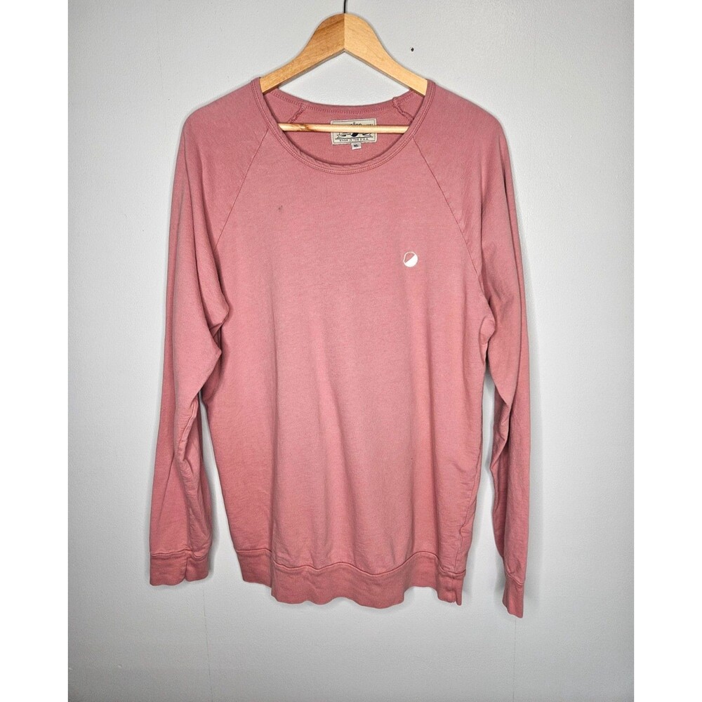 Huckberry WELLEN Cabana Crew Sweatshirt Men's XL Pink Crew Neck Lightweight